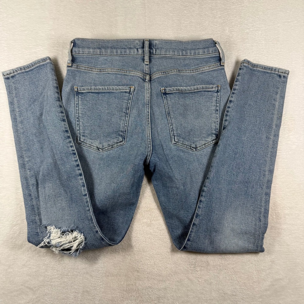 AGOLDE Sophie High Rise Skinny Jeans Light Wash Distressed A123D-1256 Size 28